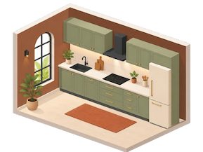 Straight Kitchens layout